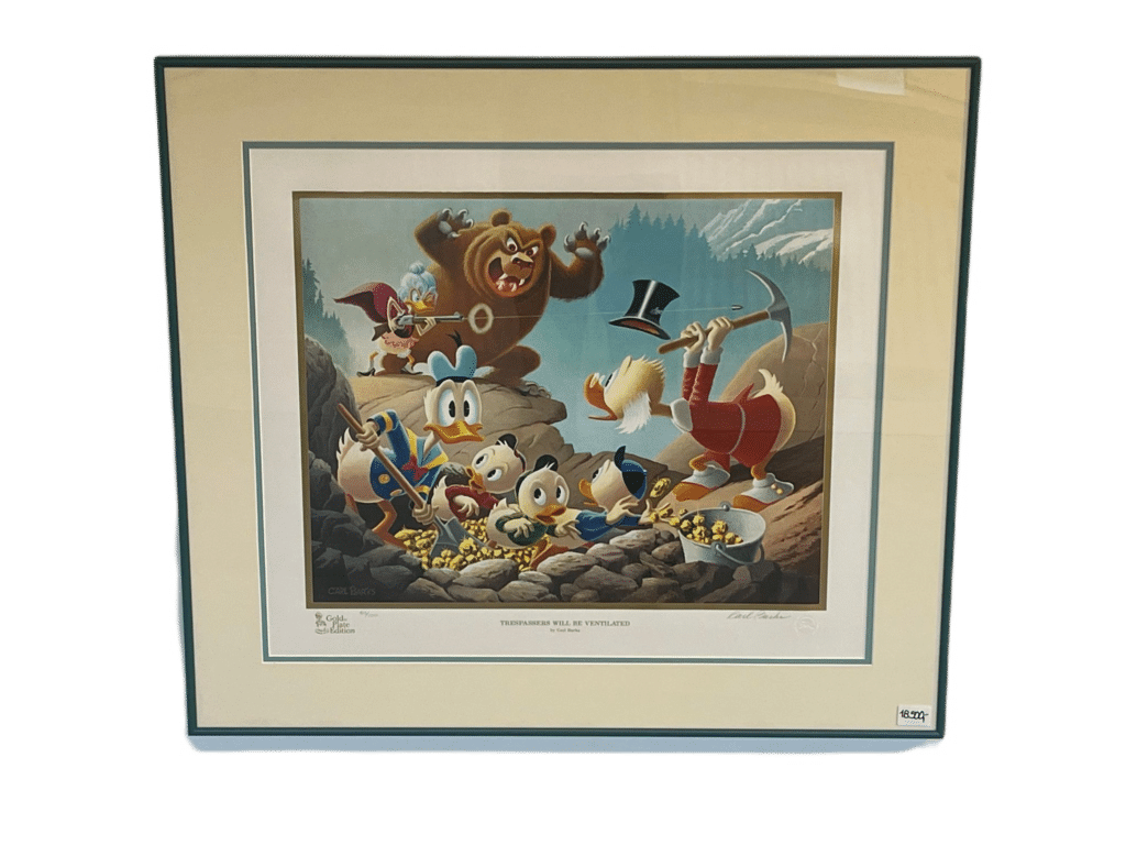 Trespassers Will Be Ventilated - gold plate edition in the original Disney licensed frame