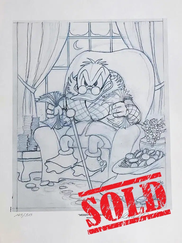 Beautiful print originally released as part of a limited edition Carl Barks calendar in 1998