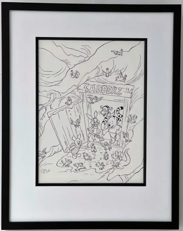 Original ink art: Pooh and friends