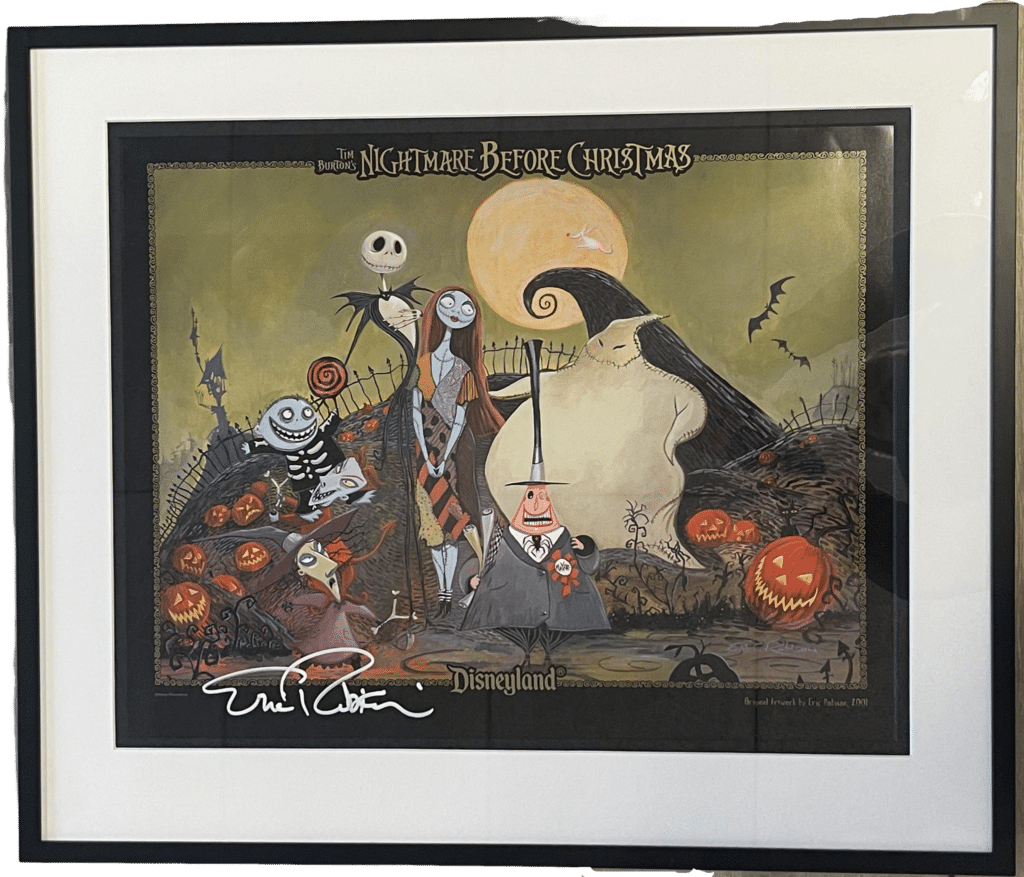 Rare, hand-signed Nightmare Before Christmas poster by Eric Robison