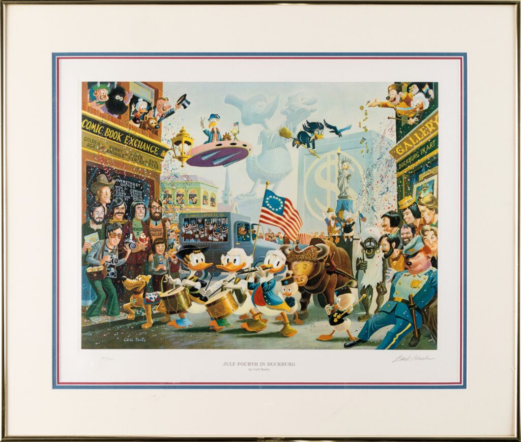 July Fourth in Duckburg - Carl Barks litho in the original Disney licensed frame