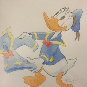 Original Watercolour: Donald Duck's 90th Anniversary