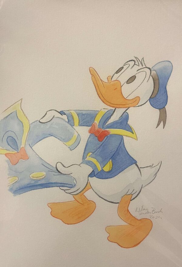 Original Watercolour: Donald Duck's 90th Anniversary