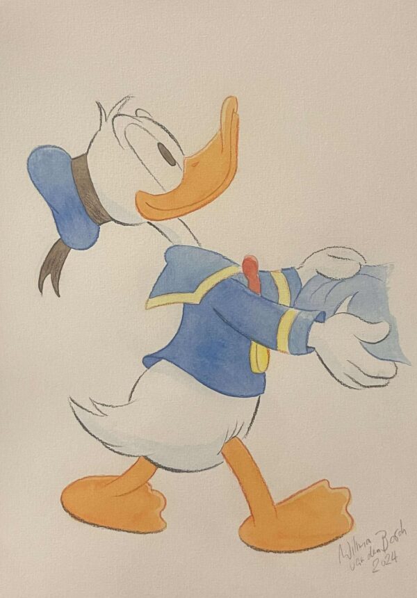 Original Watercolour: Donald Duck's 90th Anniversary
