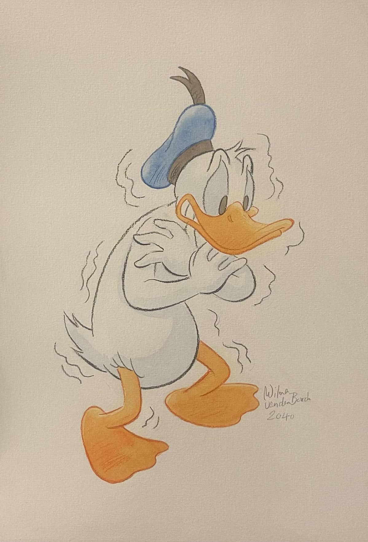 Original Watercolour: Donald Duck's 90th Anniversary