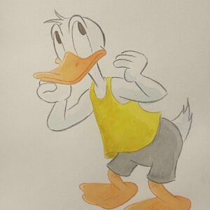 Original Watercolour: Donald Duck's 90th Anniversary
