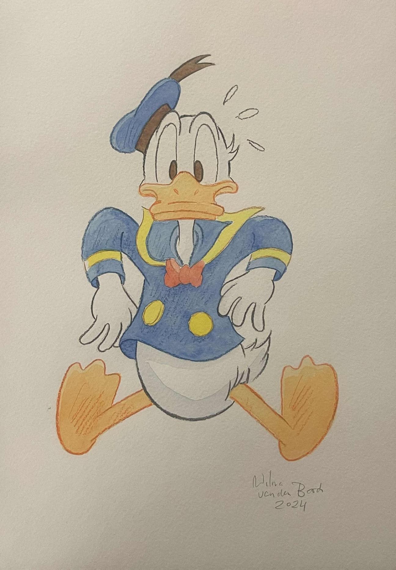 Original Watercolour: Donald Duck's 90th Anniversary