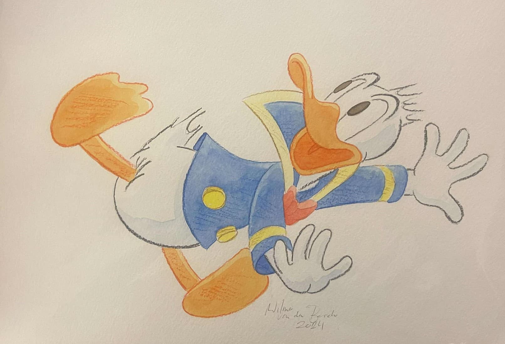 Original Watercolour: Donald Duck's 90th Anniversary