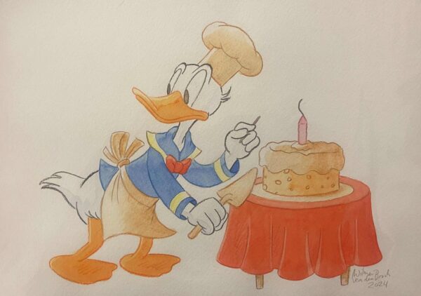 Original Watercolour: Donald Duck's 90th Anniversary