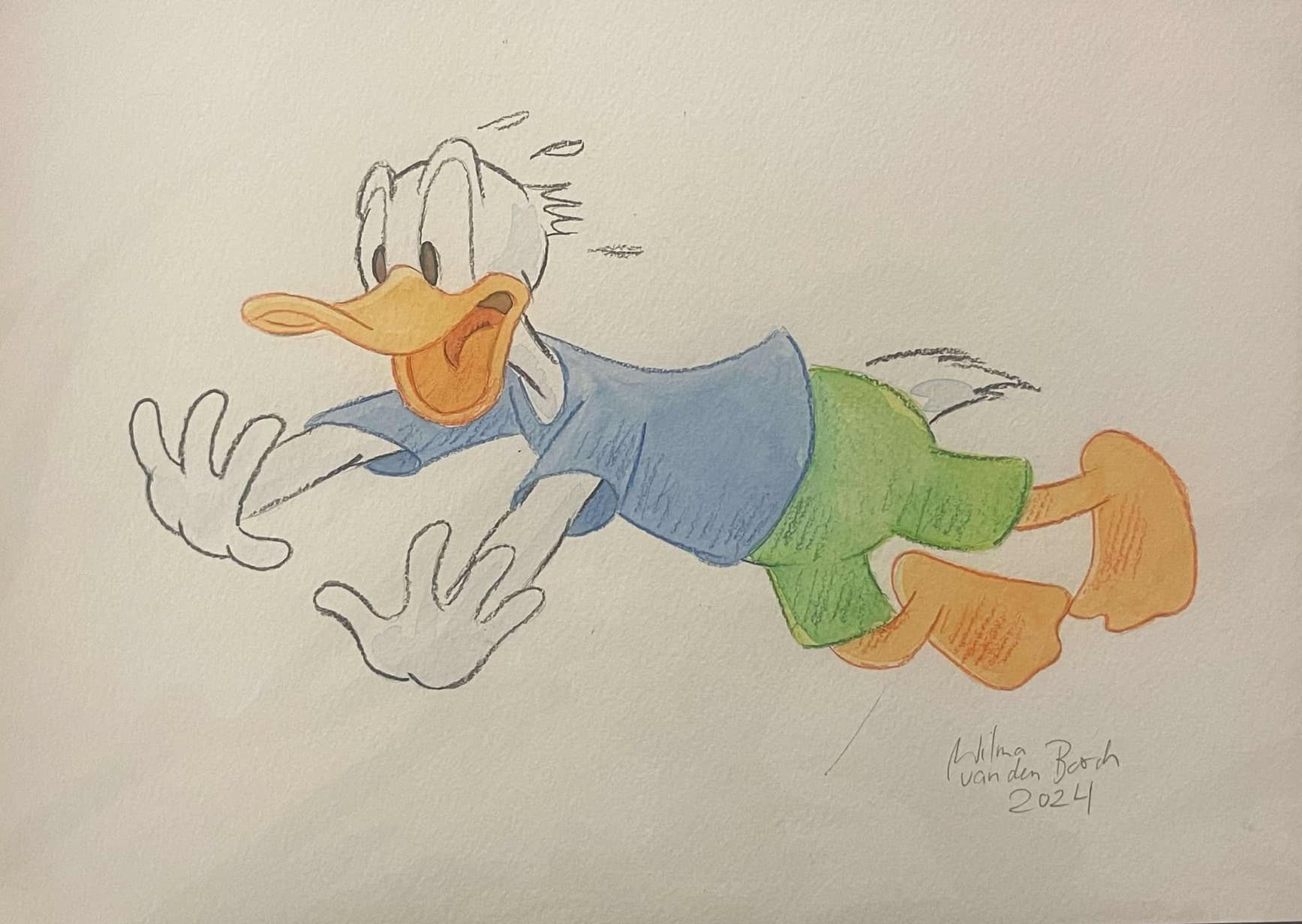 Original Watercolour: Donald Duck's 90th Anniversary