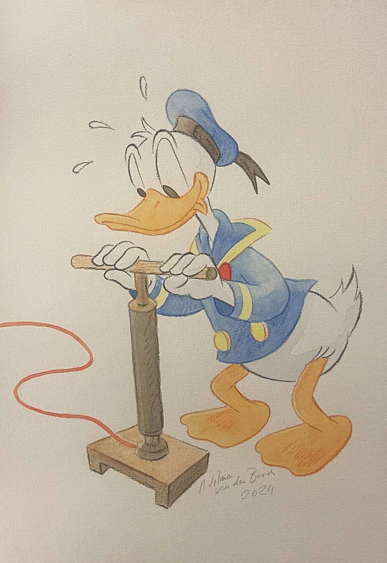 Original Watercolour: Donald Duck's 90th Anniversary