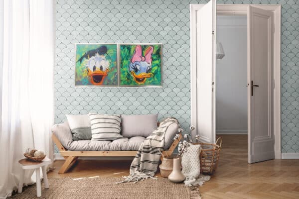 Original portrait painting set: Donald and Daisy - Image 2