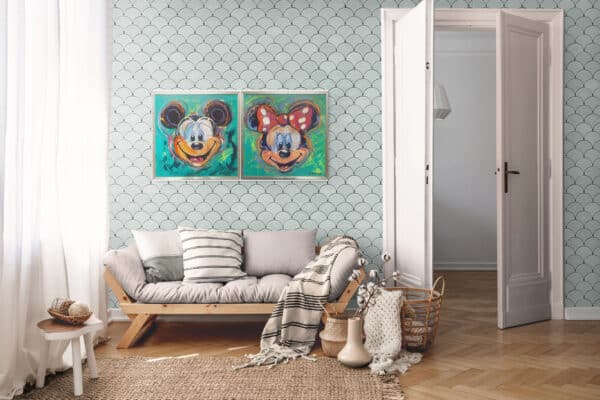 Original portrait painting set: Mickey and Minnie - Image 2