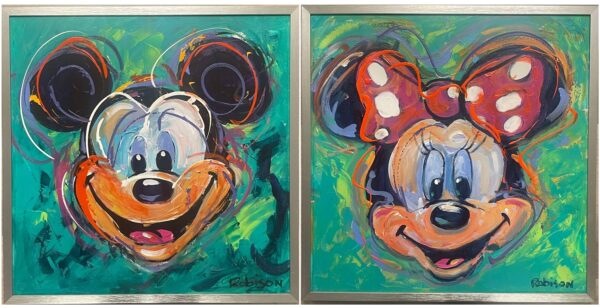 Original portrait painting set: Mickey and Minnie