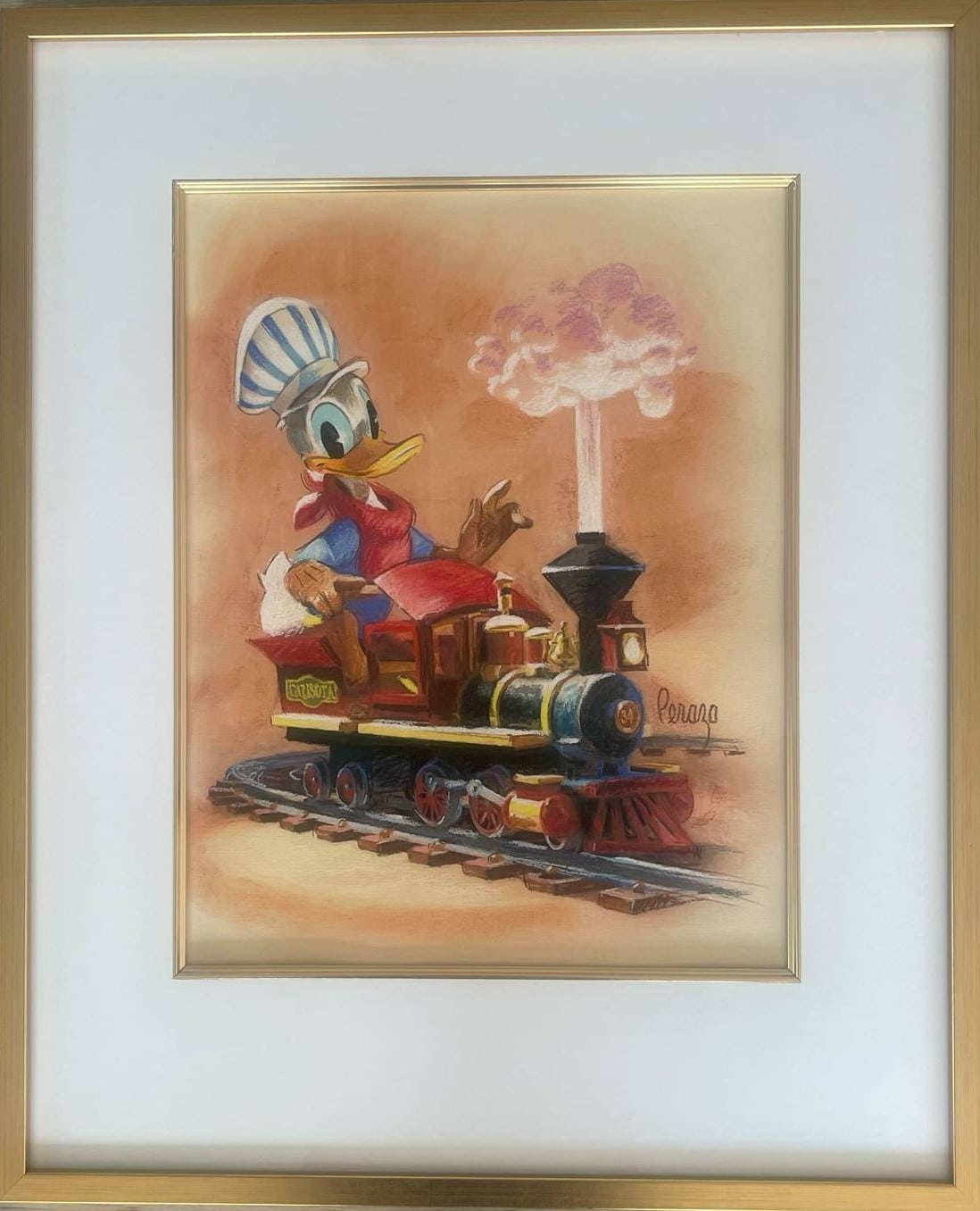 Original Donald Duck pastel by Disney Master Artist Mike Peraza