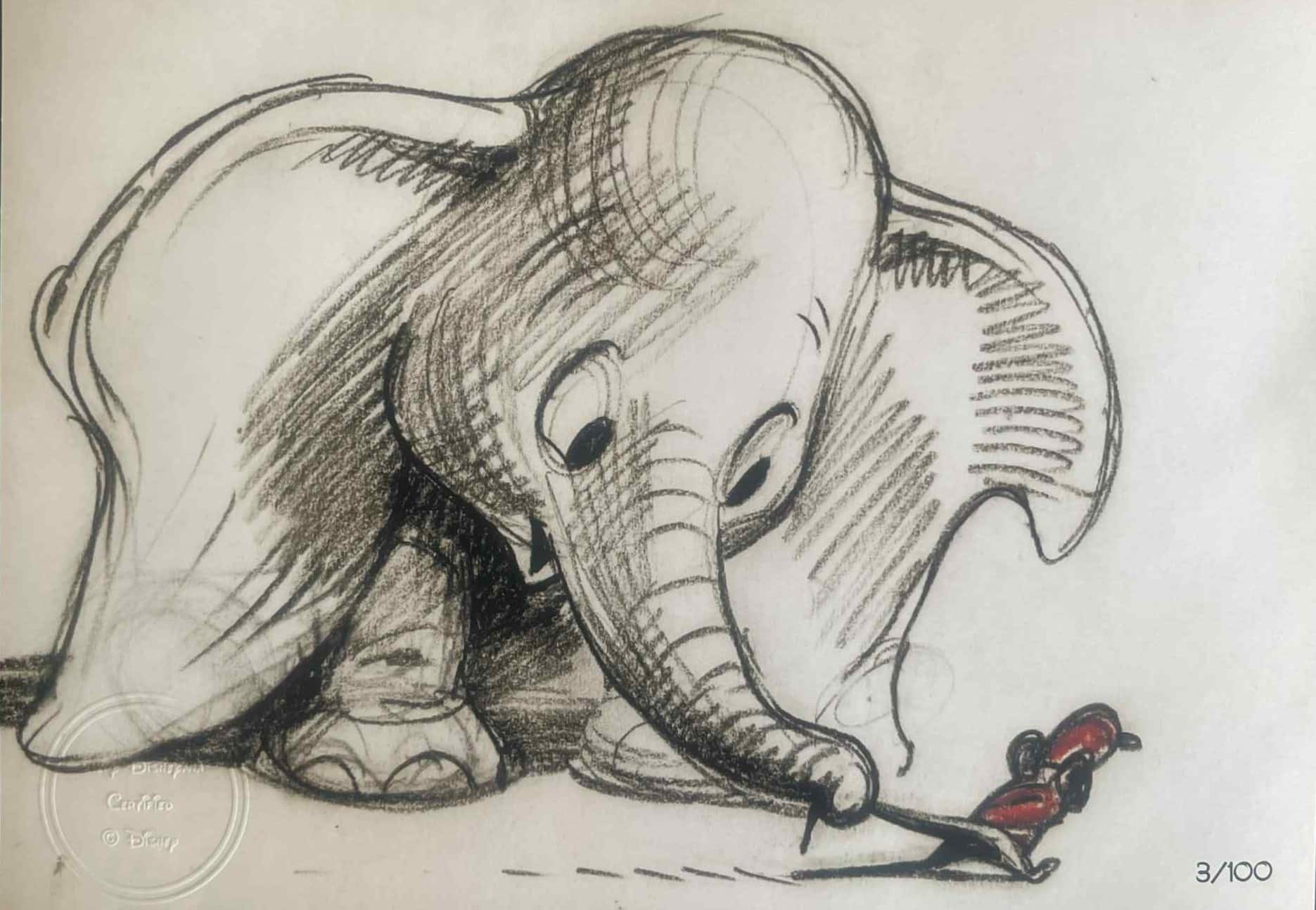 Tails of Friendship - Fine art giclée featuring Dumbo