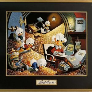 Money Bin Memories - rare oil scene by Carl Barks