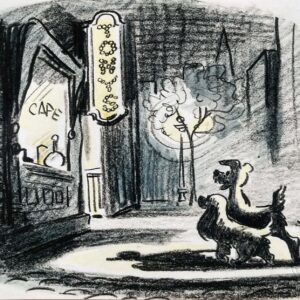 Bella Notte Beginnings - after Lady and the Tramp storyboard art
