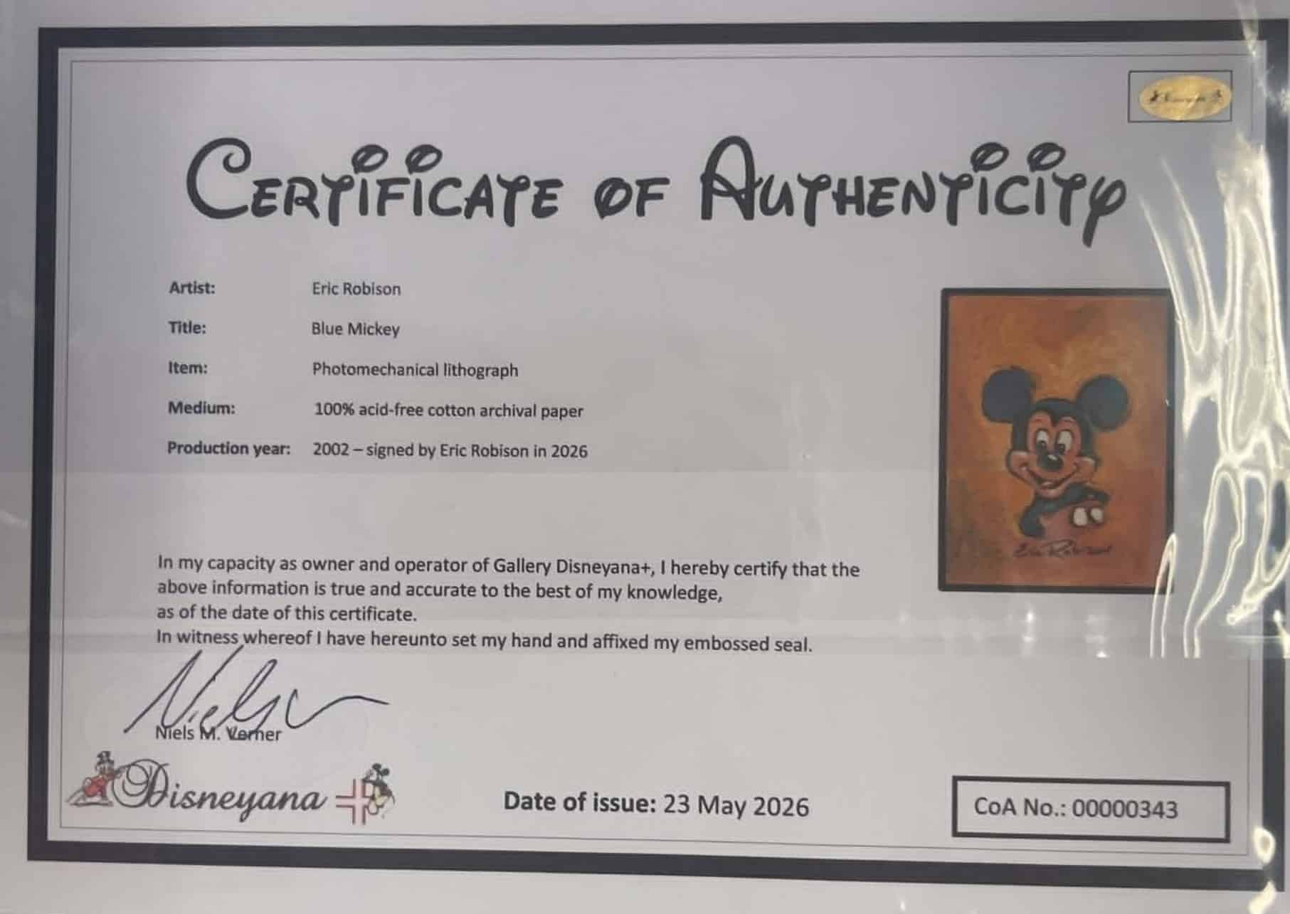 100 Mickeys lithograph: Blue Mickey - Image 3