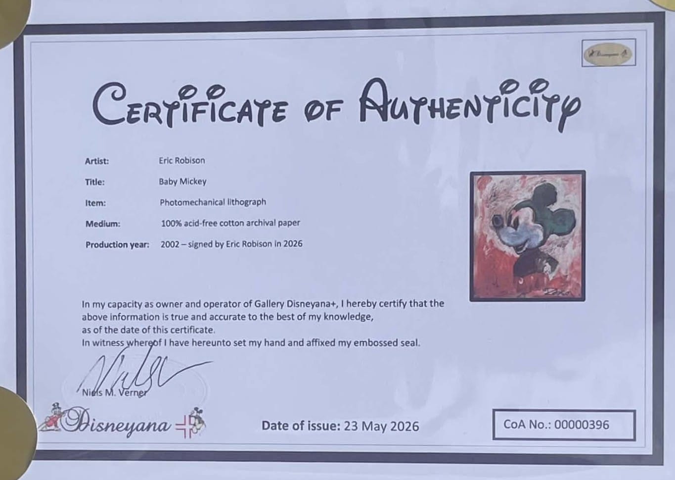 100 Mickeys lithograph: Baby Mickey - Image 3