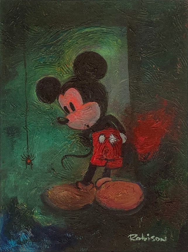 Cellar Suspense - Hand-signed Mickey Mouse lithograph by Eric Robison