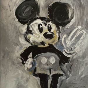 Waiting in Gray - Hand-signed Mickey Mouse lithograph by Eric Robison