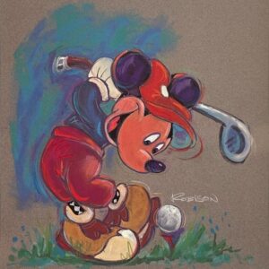 Tee It Up - Color - Hand-signed Mickey Mouse lithograph by Eric Robison