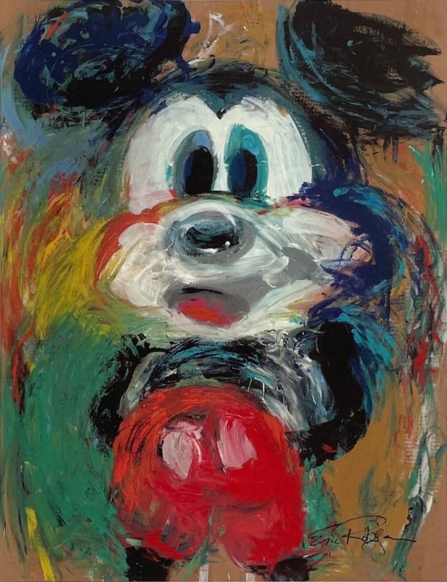 Wash And Tumble - Hand-signed Mickey Mouse lithograph by Eric Robison