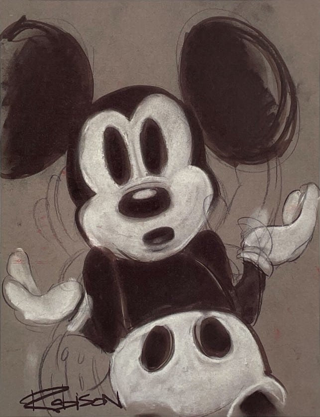 Spooked - Hand-signed Mickey Mouse lithograph by Eric Robison