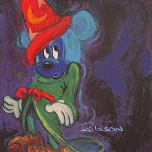 Sorcerer In The Dark - Hand-signed Mickey Mouse lithograph by Eric Robison