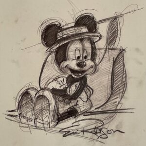 First Class Traveller - Hand-signed Mickey Mouse lithograph by Eric Robison