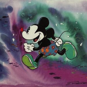 Running Underwater - Hand-signed Mickey Mouse lithograph by Eric Robison
