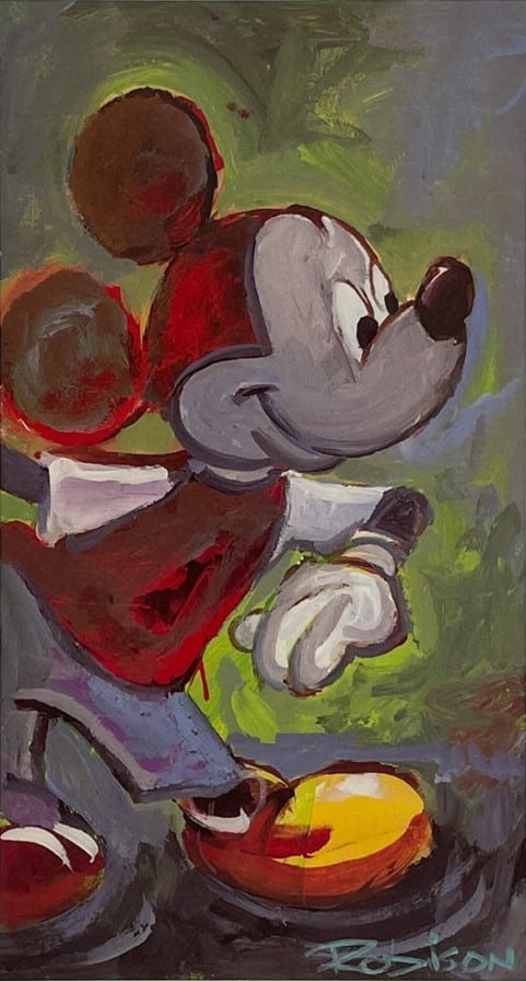In The Game - Hand-signed Mickey Mouse lithograph by Eric Robison