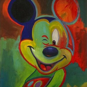 Winking Mouse - Hand-signed Mickey Mouse lithograph by Eric Robison