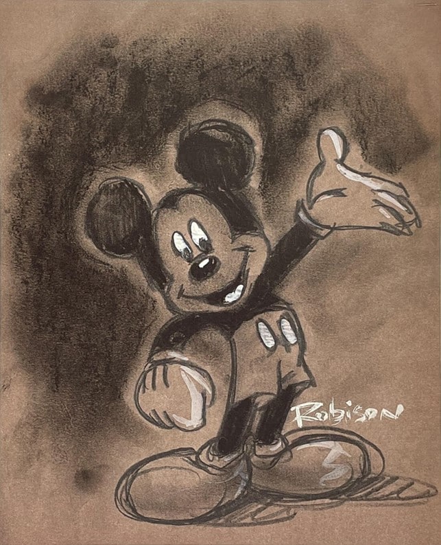 Here It Is - Sketch - Hand-signed Mickey Mouse lithograph by Eric Robison