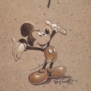 Sepia Mouse - Hand-signed Mickey Mouse lithograph by Eric Robison