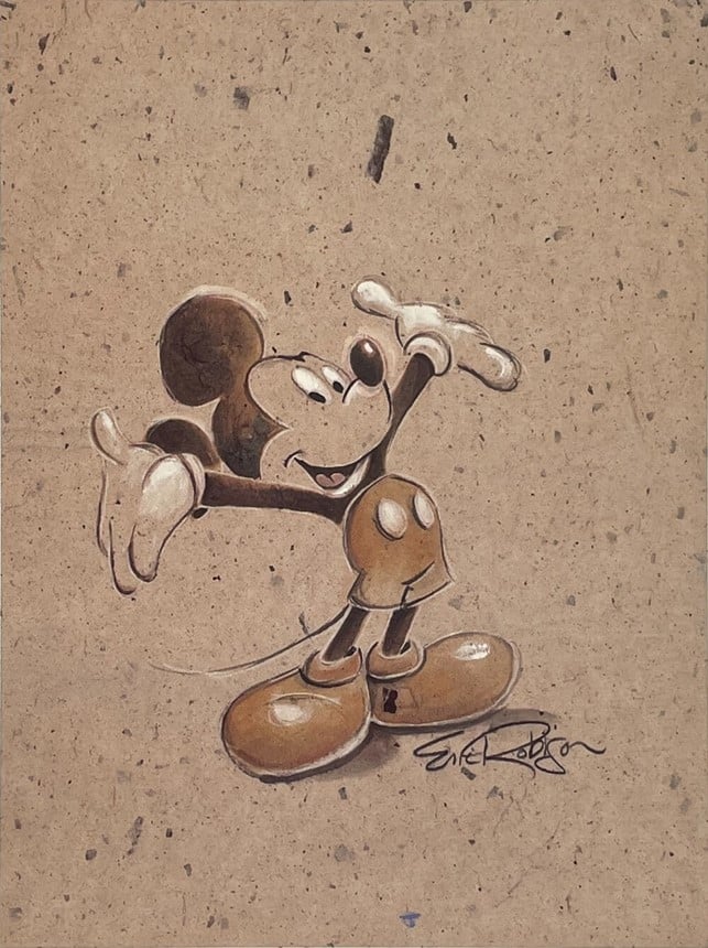 Sepia Mouse - Hand-signed Mickey Mouse lithograph by Eric Robison