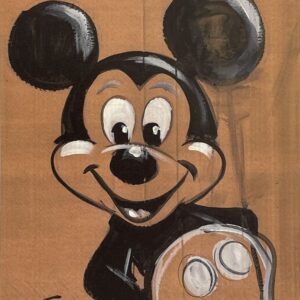Cardboard Mouse - Hand-signed Mickey Mouse lithograph by Eric Robison