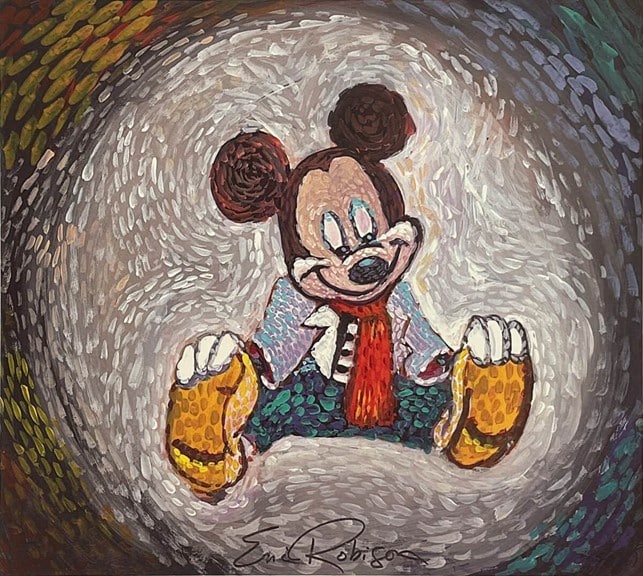 Toe Touch Mouse - Hand-signed Mickey Mouse lithograph by Eric Robison