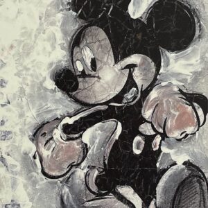 Skippin' Out - Black & White - Hand-signed Mickey Mouse lithograph by Eric Robison