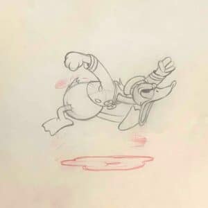 Orphans' Picnic - original Donald Duck animation drawing