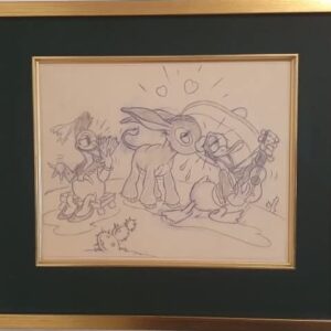 Don Donald - original pencil art by Disney legend, Tom Wood.