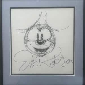 Original, hand-signed Mickey Mouse raw sketch by Disney artist Eric Robison