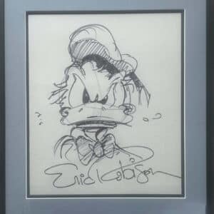 Original, hand-signed Donald Duck sketch by Disney artist Eric Robison